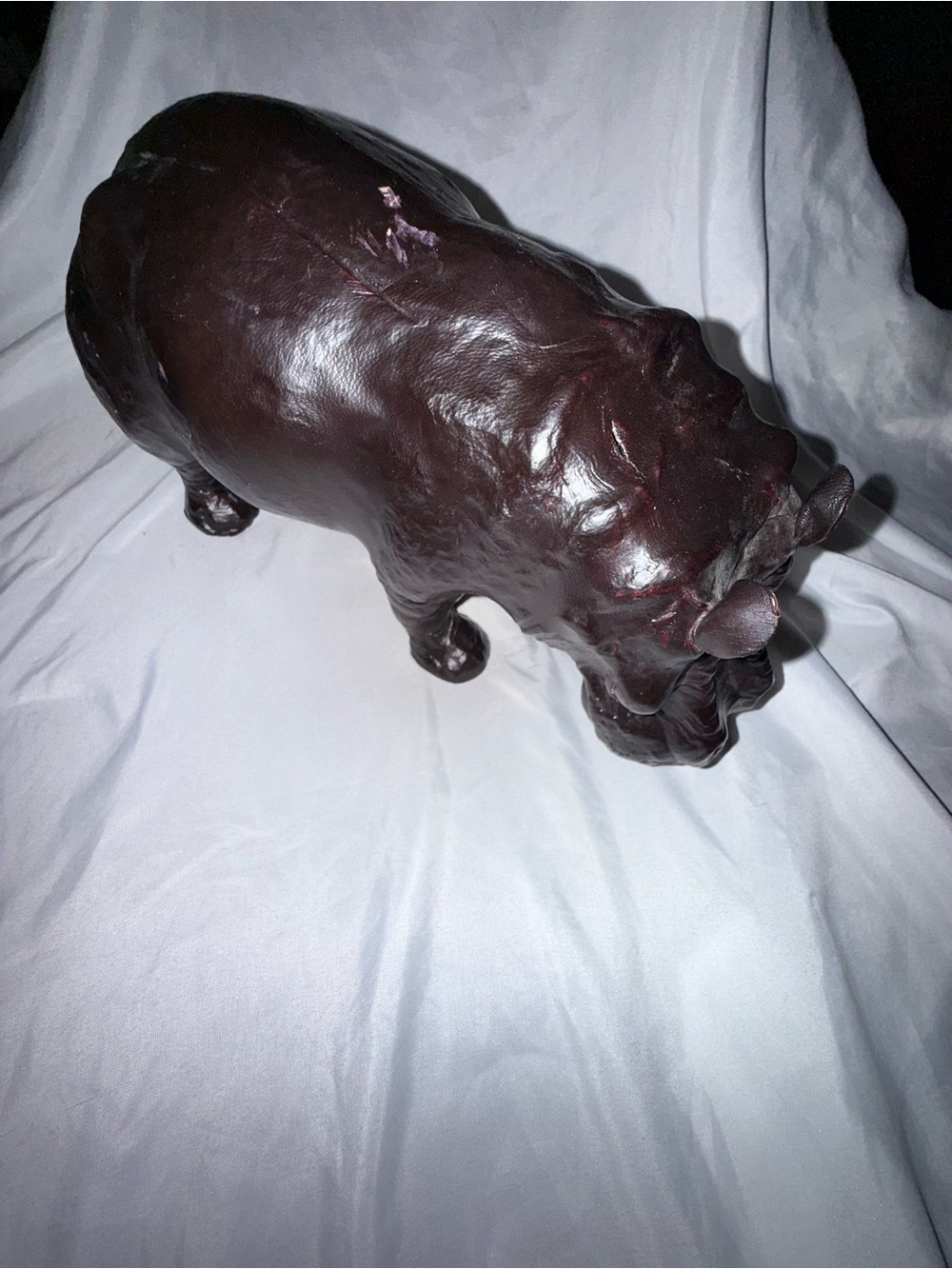 Elegant Brown Hippo Sculpture for Home Decor